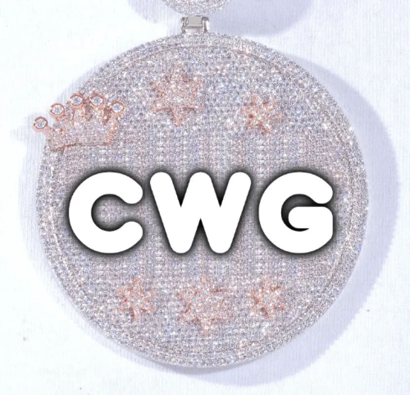 CUSTOM LETTER NECKLACE 3D BIG CROWN DISC made by The GUU Shop