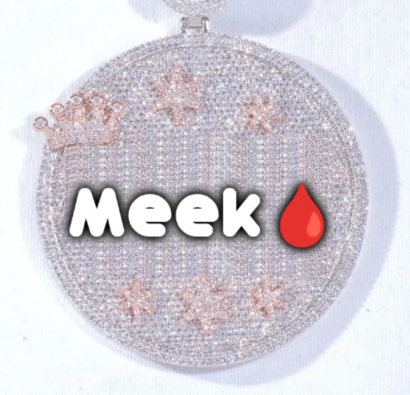 CUSTOM LETTER NECKLACE 3D BIG CROWN DISC made by The GUU Shop