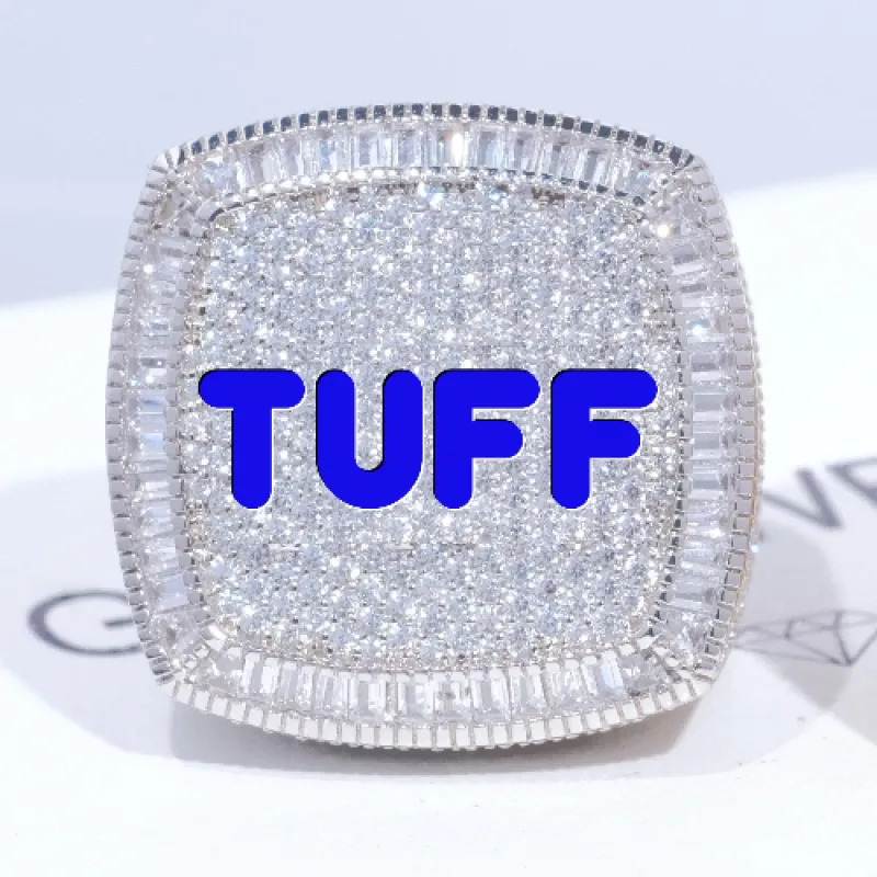CUSTOM LETTER 3D ICED RING made by The GUU Shop