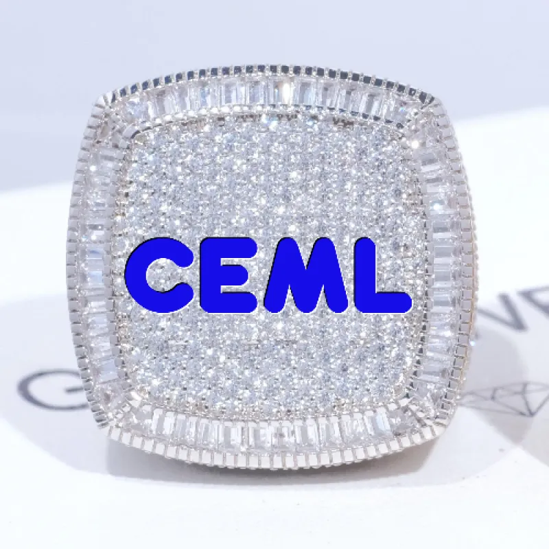 CUSTOM LETTER 3D ICED RING made by The GUU Shop