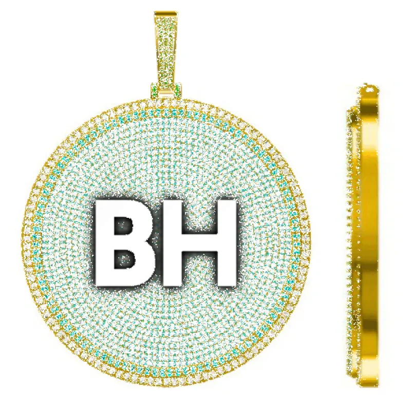 CUSTOM LETTER NECKLACE 3D BIG DISC made by The GUU Shop