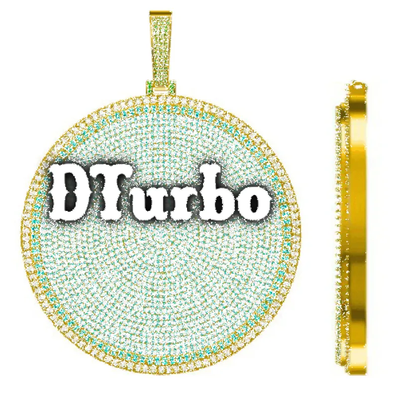 CUSTOM LETTER NECKLACE 3D BIG DISC made by The GUU Shop