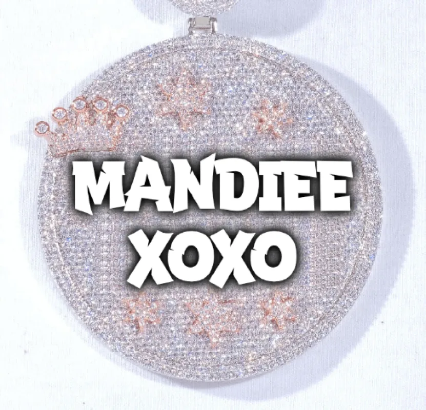 CUSTOM LETTER NECKLACE 3D BIG CROWN DISC made by The GUU Shop