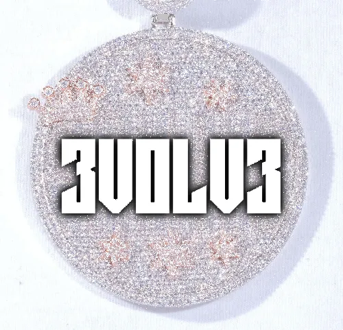 CUSTOM LETTER NECKLACE 3D BIG CROWN DISC sold by The GUU Shop