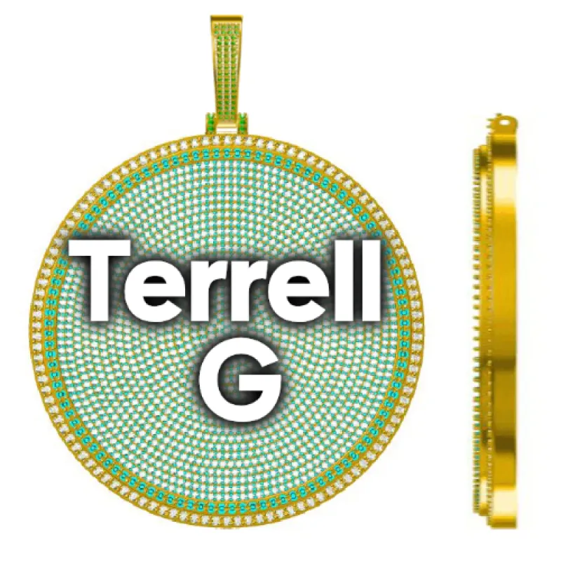 CUSTOM LETTER NECKLACE 3D BIG DISC made by The GUU Shop