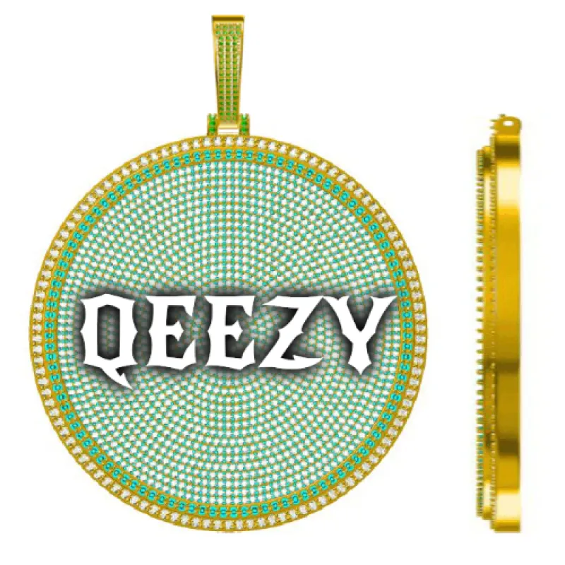 CUSTOM LETTER NECKLACE 3D BIG DISC made by The GUU Shop