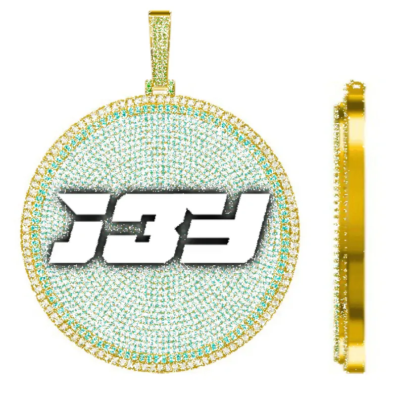 CUSTOM LETTER NECKLACE 3D BIG DISC made by The GUU Shop