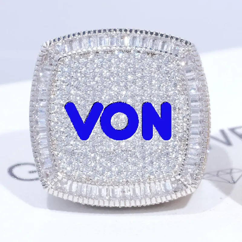 CUSTOM LETTER 3D ICED RING made by The GUU Shop