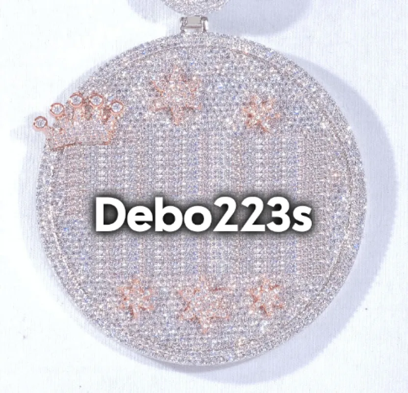 CUSTOM LETTER NECKLACE 3D BIG CROWN DISC made by The GUU Shop