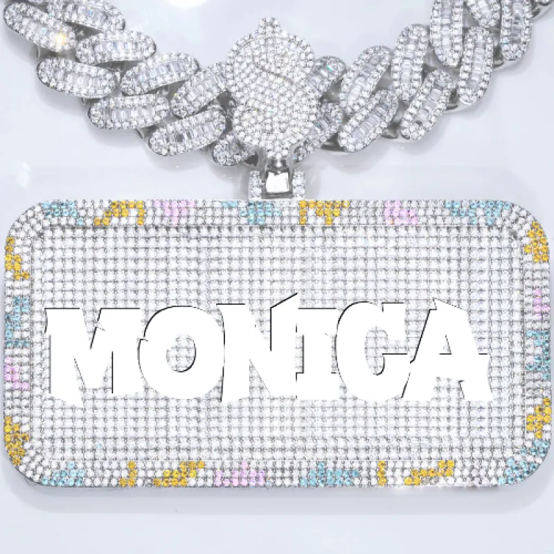 CUSTOM LETTER NECKLACE 3D COLORFUL SQUARE made by The GUU Shop