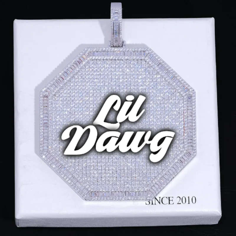 CUSTOM LETTER NECKLACE 3D BIG OCTAGON made by The GUU Shop