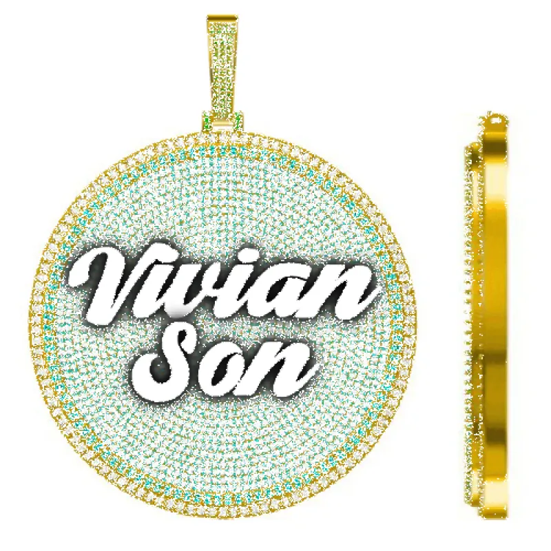 CUSTOM LETTER NECKLACE 3D BIG DISC made by The GUU Shop