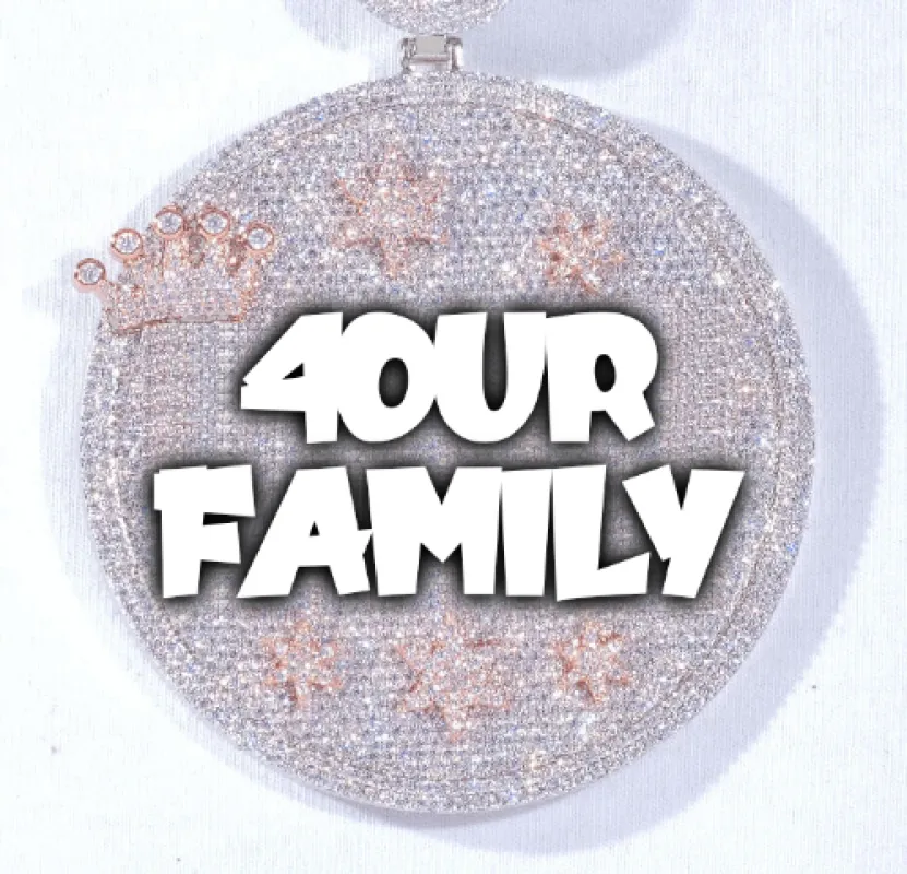 CUSTOM LETTER NECKLACE 3D BIG CROWN DISC made by The GUU Shop