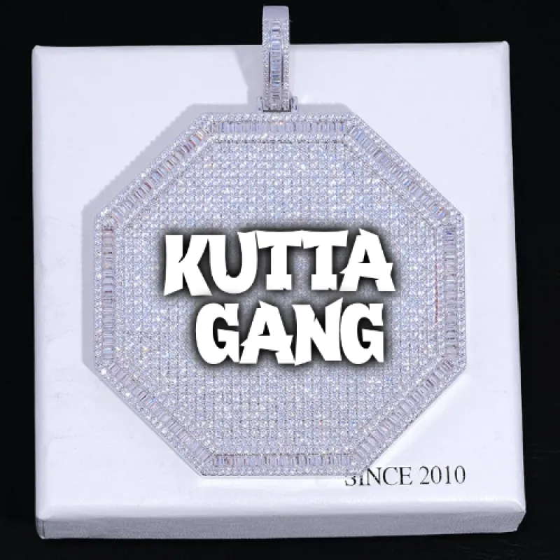 CUSTOM LETTER NECKLACE 3D BIG OCTAGON made by The GUU Shop