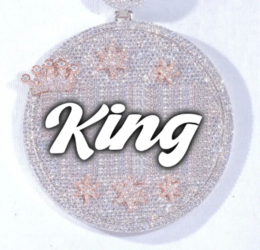 CUSTOM LETTER NECKLACE 3D BIG CROWN DISC made by The GUU Shop