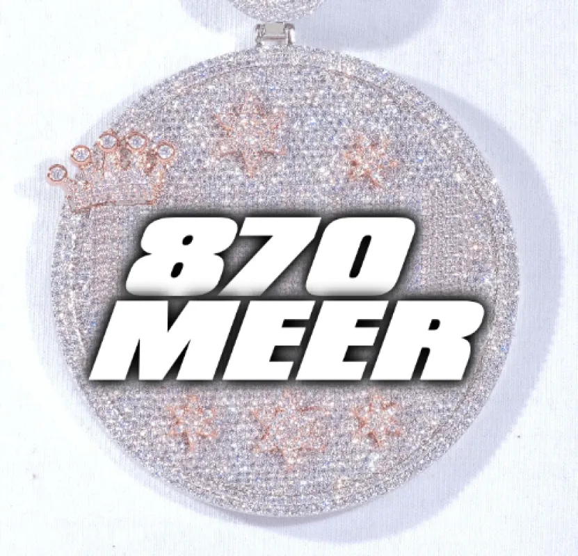 CUSTOM LETTER NECKLACE 3D BIG CROWN DISC made by The GUU Shop