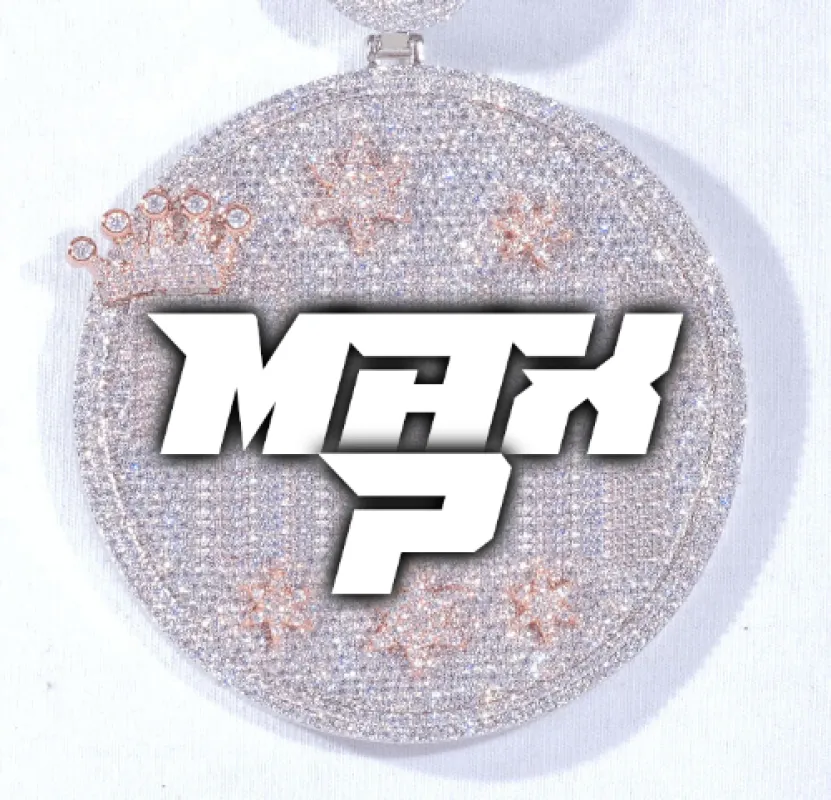 CUSTOM LETTER NECKLACE 3D BIG CROWN DISC made by The GUU Shop
