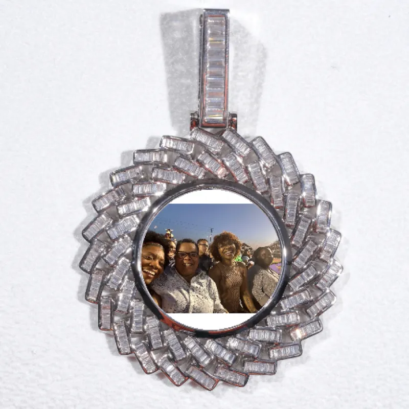 Large 3D Baguette Custom Picture Pendant made by The GUU Shop