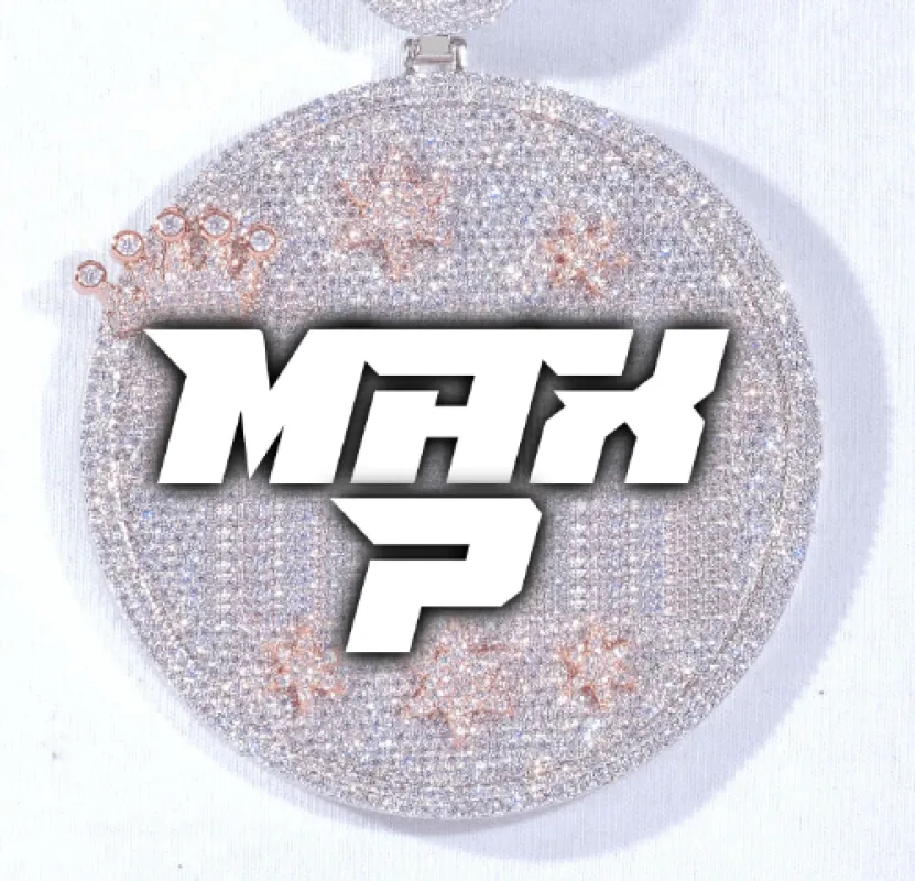 CUSTOM LETTER NECKLACE 3D BIG CROWN DISC made by The GUU Shop