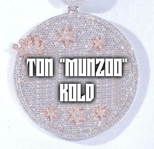 CUSTOM LETTER NECKLACE 3D BIG CROWN DISC sold by The GUU Shop