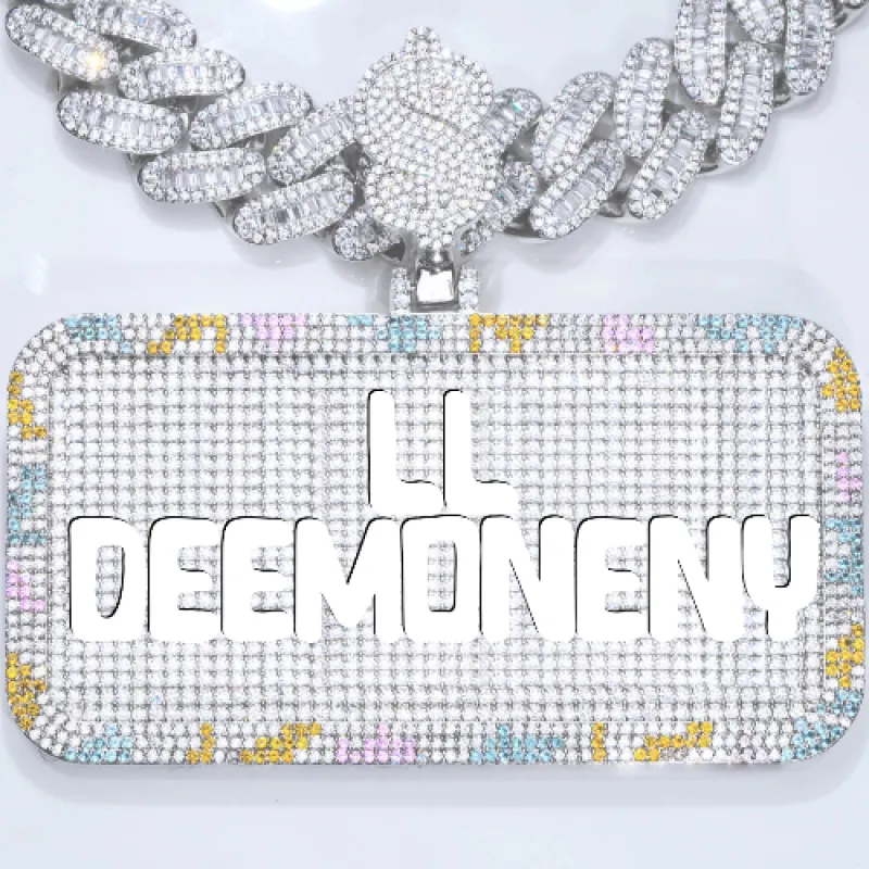 CUSTOM LETTER NECKLACE 3D COLORFUL SQUARE made by The GUU Shop