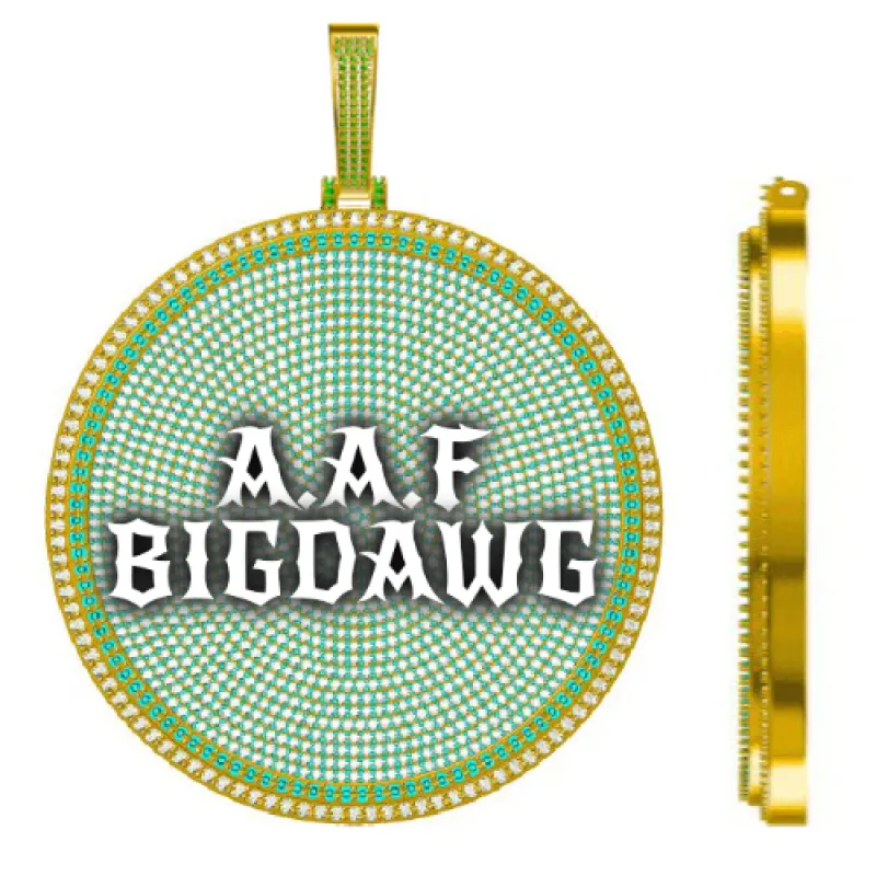 CUSTOM LETTER NECKLACE 3D BIG DISC made by The GUU Shop