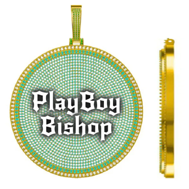 CUSTOM LETTER NECKLACE 3D BIG DISC made by The GUU Shop