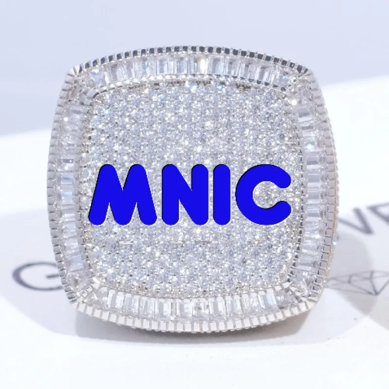 CUSTOM LETTER 3D ICED RING made by The GUU Shop