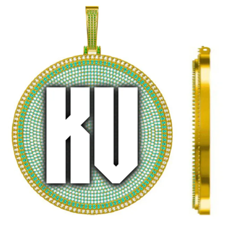 CUSTOM LETTER NECKLACE 3D BIG DISC made by The GUU Shop