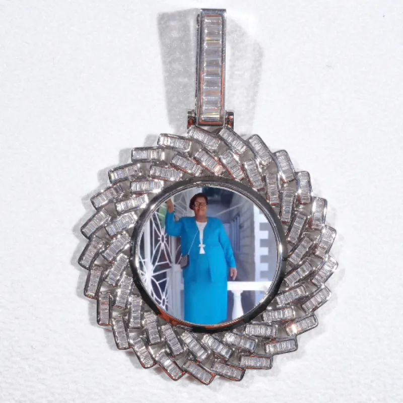 Large 3D Baguette Custom Picture Pendant made by The GUU Shop