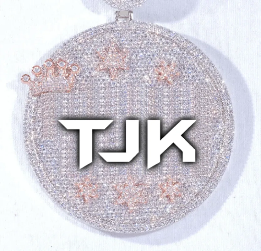 CUSTOM LETTER NECKLACE 3D BIG CROWN DISC made by The GUU Shop