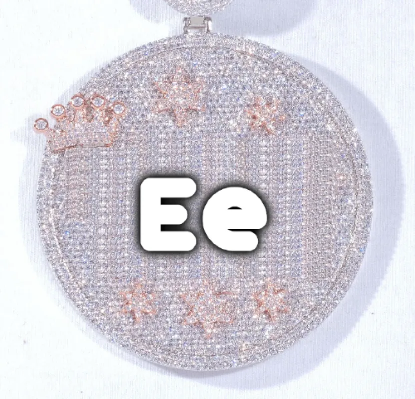 CUSTOM LETTER NECKLACE 3D BIG CROWN DISC made by The GUU Shop