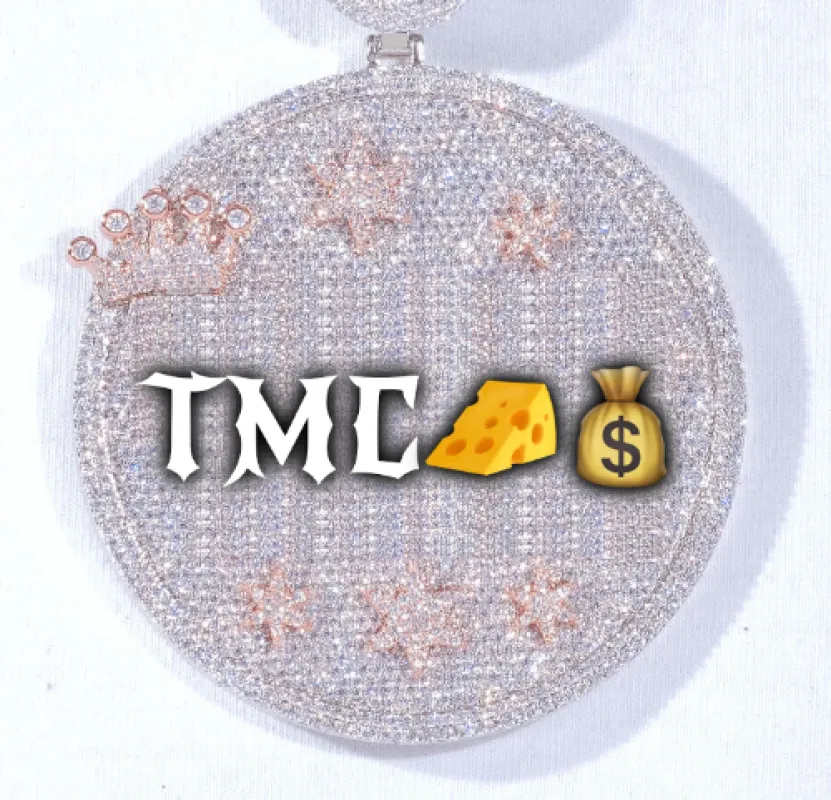 CUSTOM LETTER NECKLACE 3D BIG CROWN DISC made by The GUU Shop