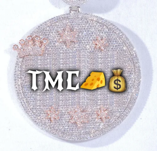 CUSTOM LETTER NECKLACE 3D BIG CROWN DISC sold by The GUU Shop