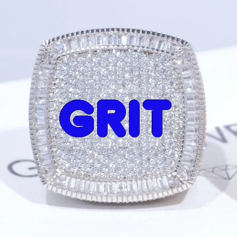 CUSTOM LETTER 3D ICED RING made by The GUU Shop