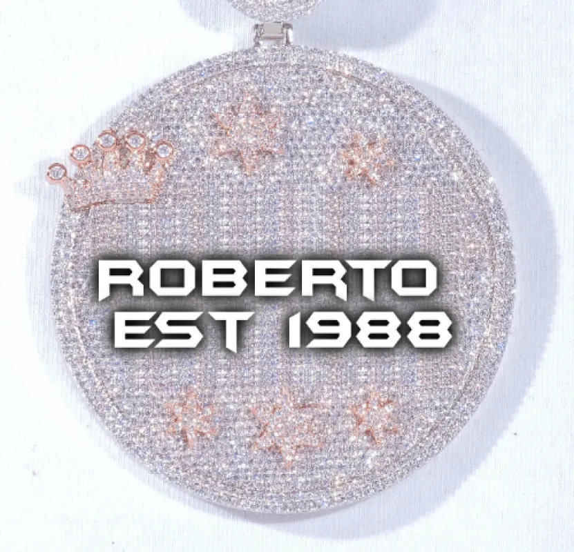 CUSTOM LETTER NECKLACE 3D BIG CROWN DISC made by The GUU Shop