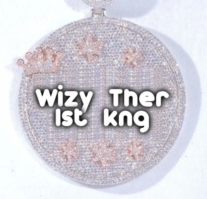 CUSTOM LETTER NECKLACE 3D BIG CROWN DISC made by The GUU Shop
