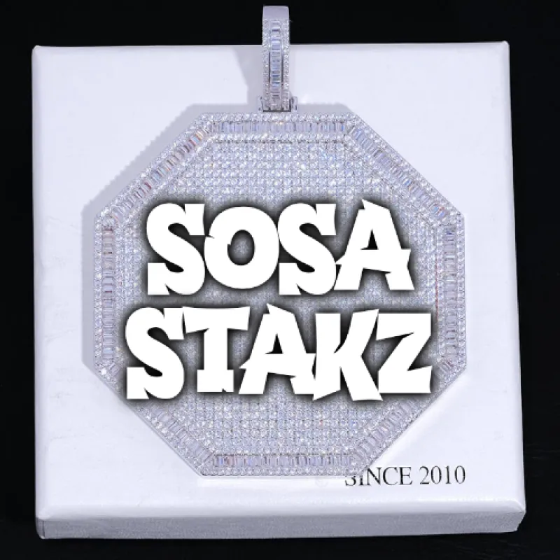 CUSTOM LETTER NECKLACE 3D BIG OCTAGON made by The GUU Shop