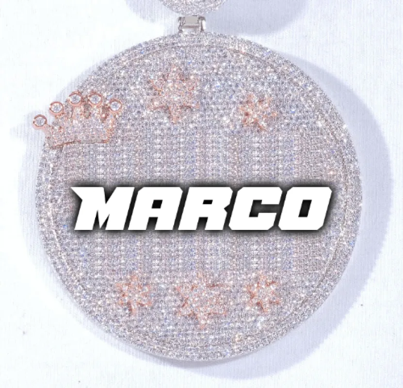 CUSTOM LETTER NECKLACE 3D BIG CROWN DISC made by The GUU Shop
