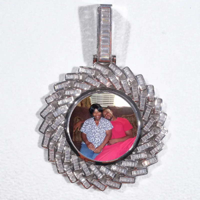 Large 3D Baguette Custom Picture Pendant made by The GUU Shop