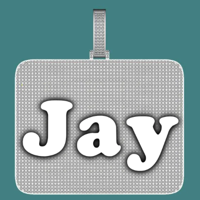 CUSTOM LETTER NECKLACE 3D BIG SQUARE made by The GUU Shop
