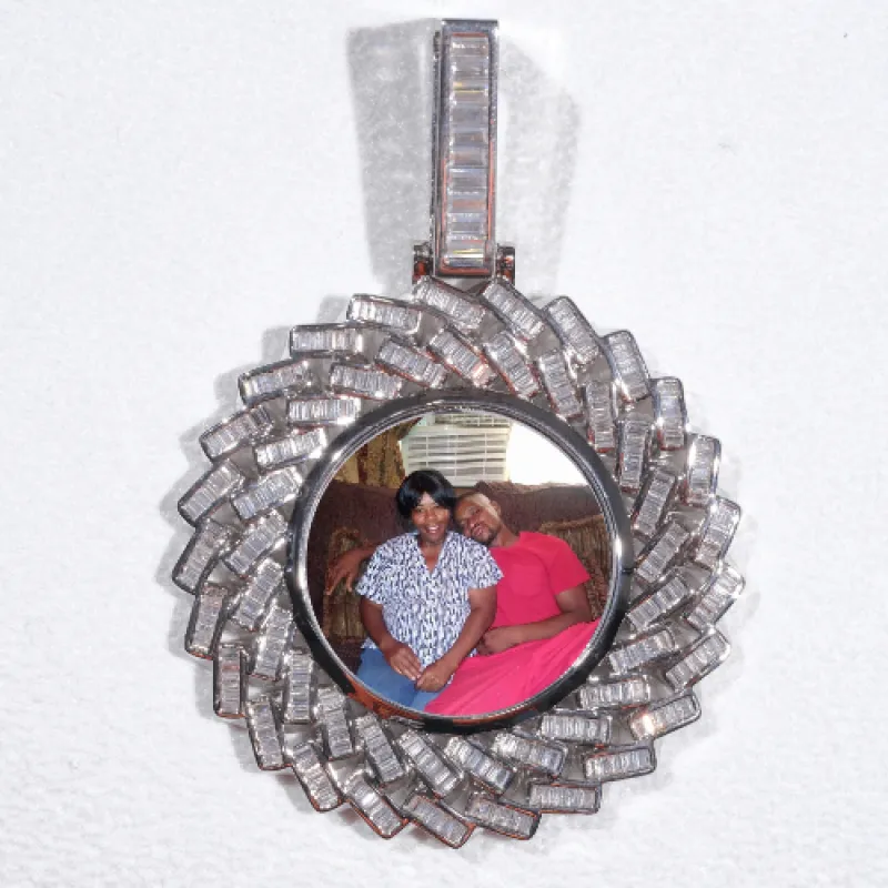 Large 3D Baguette Custom Picture Pendant made by The GUU Shop