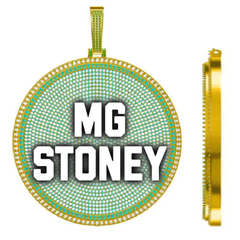 CUSTOM LETTER NECKLACE 3D BIG DISC made by The GUU Shop