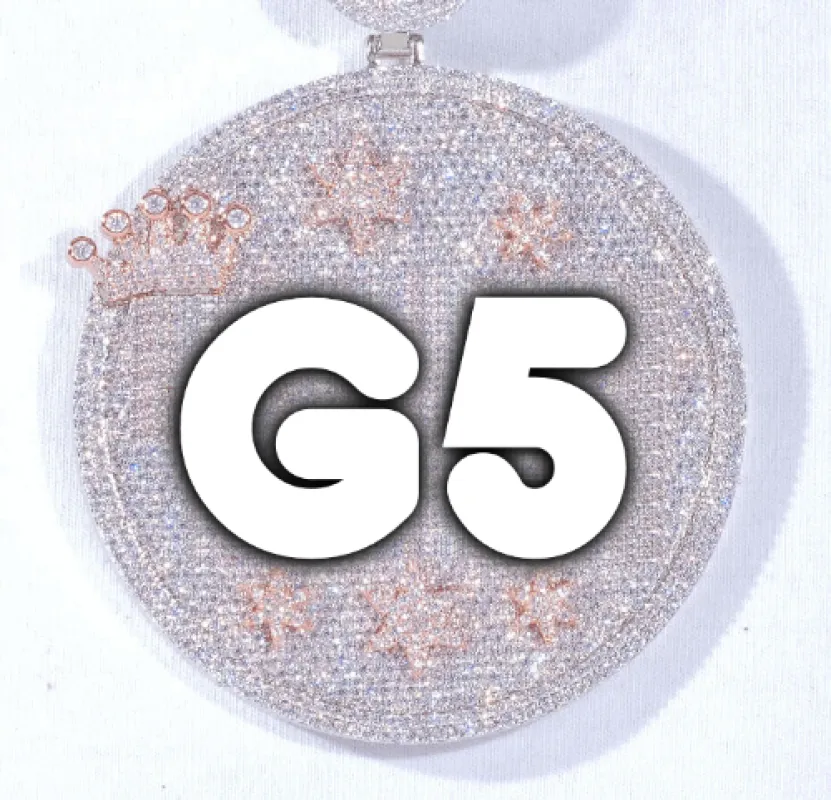 CUSTOM LETTER NECKLACE 3D BIG CROWN DISC made by The GUU Shop