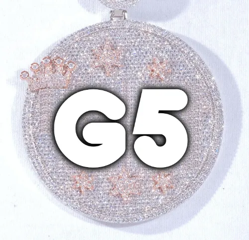 CUSTOM LETTER NECKLACE 3D BIG CROWN DISC sold by The GUU Shop