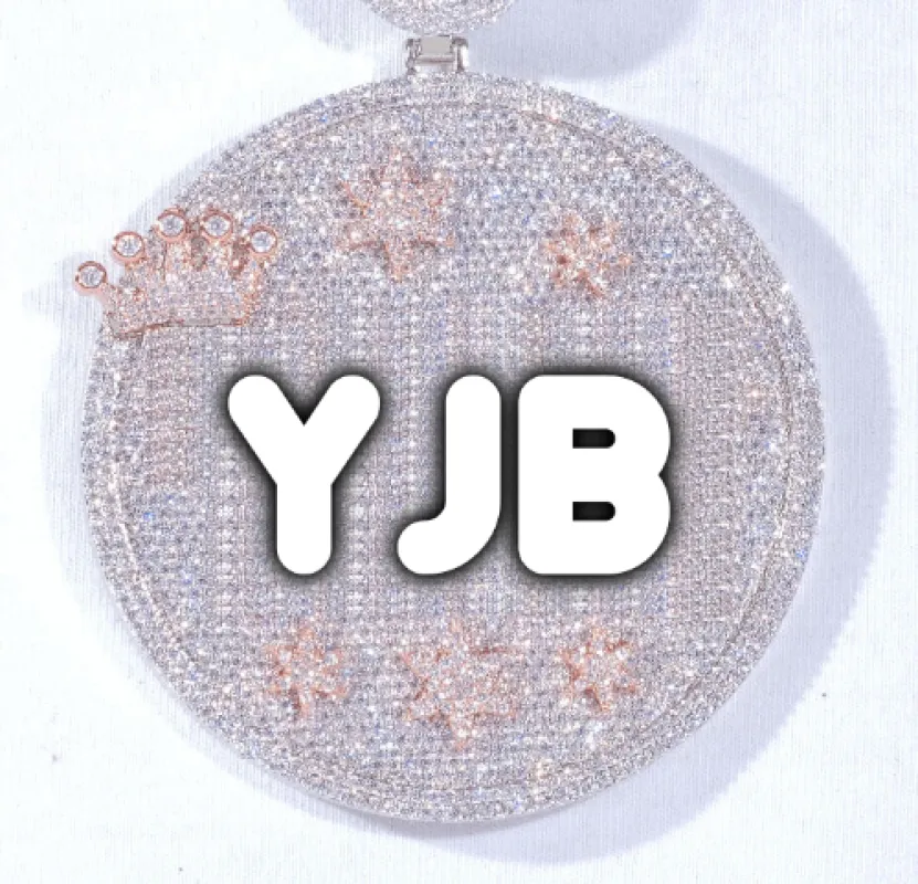 CUSTOM LETTER NECKLACE 3D BIG CROWN DISC made by The GUU Shop