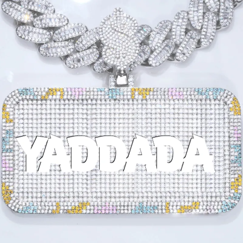 CUSTOM LETTER NECKLACE 3D COLORFUL SQUARE made by The GUU Shop