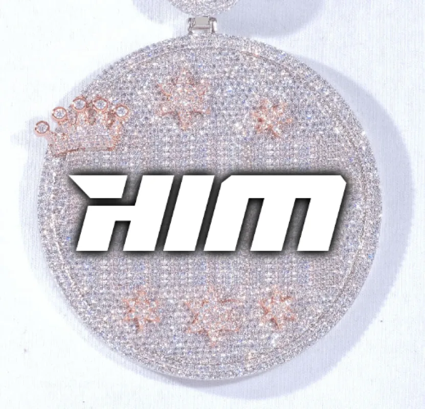 CUSTOM LETTER NECKLACE 3D BIG CROWN DISC made by The GUU Shop