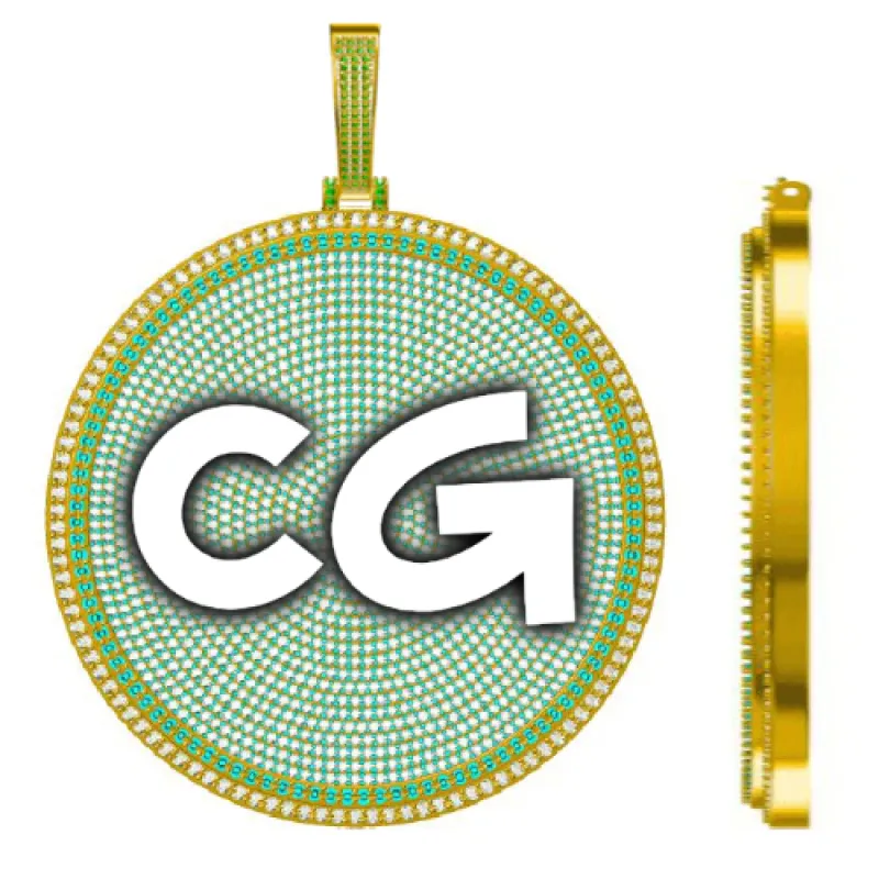 CUSTOM LETTER NECKLACE 3D BIG DISC made by The GUU Shop