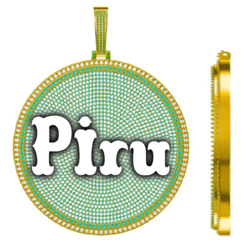 CUSTOM LETTER NECKLACE 3D BIG DISC made by The GUU Shop